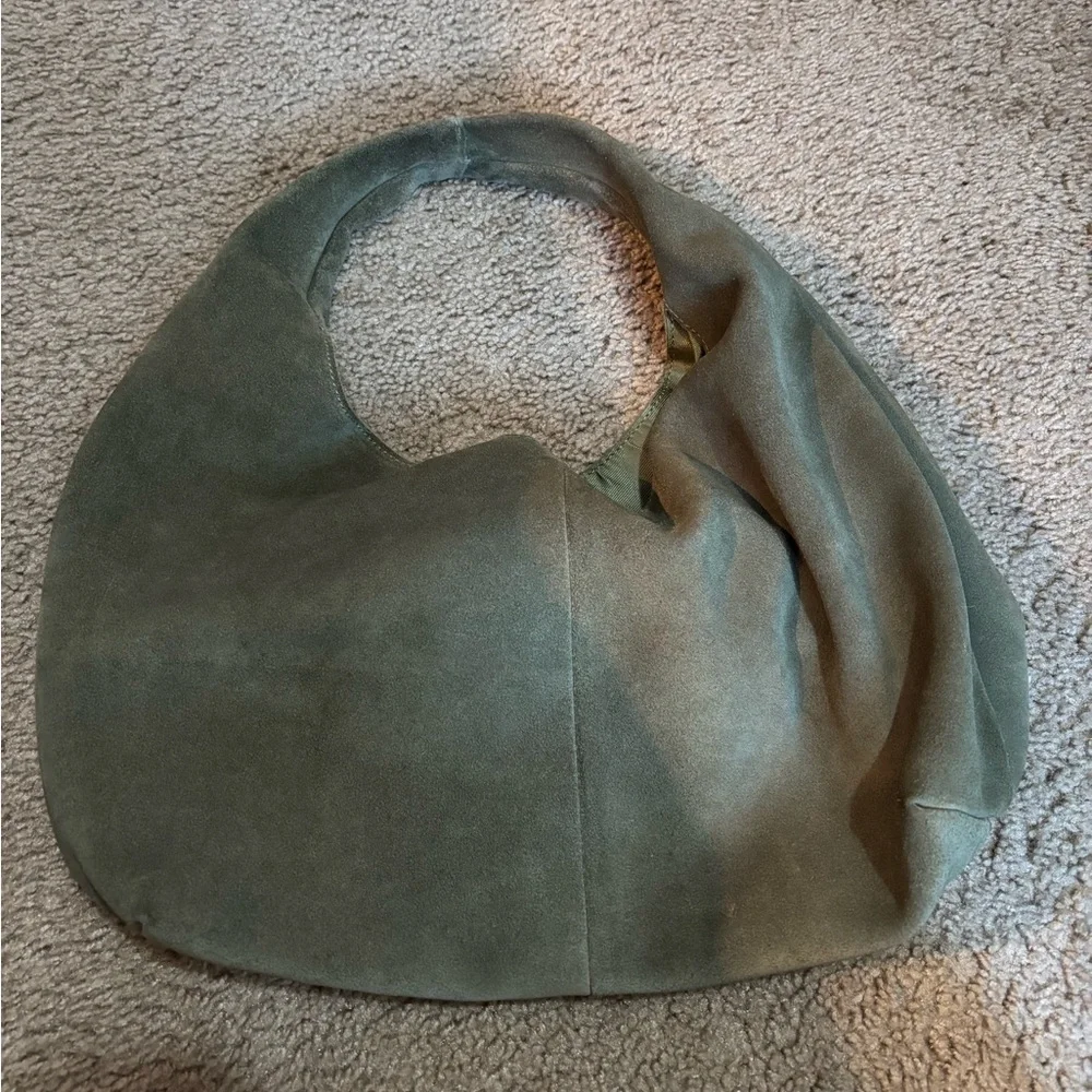 Genuine Leather Green Hobo Shoulder Bag - Picture 3 of 7